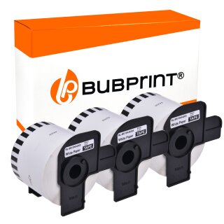 Bubprint 3 Etiketten kompatibel für Brother DK-44205 62mm x 30,48m